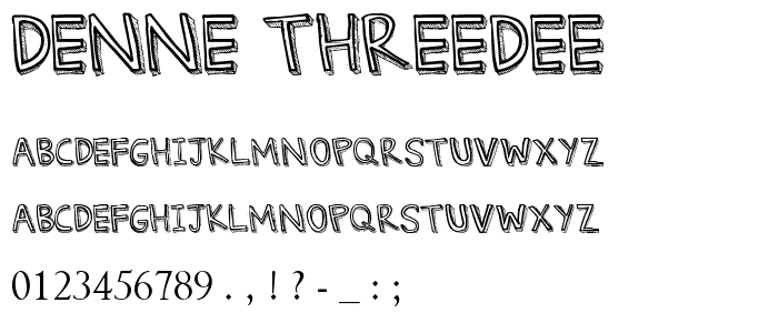 Denne Threedee font